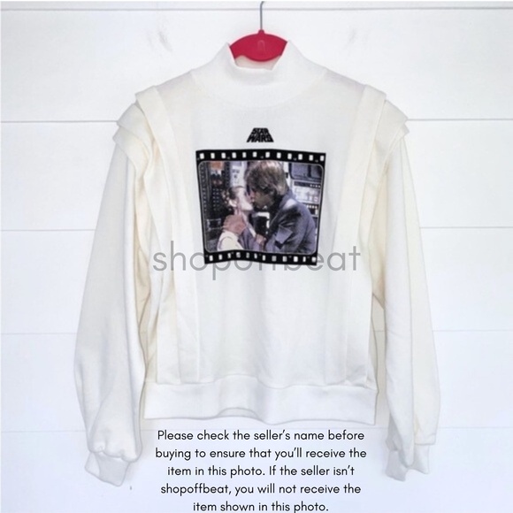 NEW Zara Star Wars Leia Han Solo Mock Neck Sweatshirt Small - Picture 13 of 17